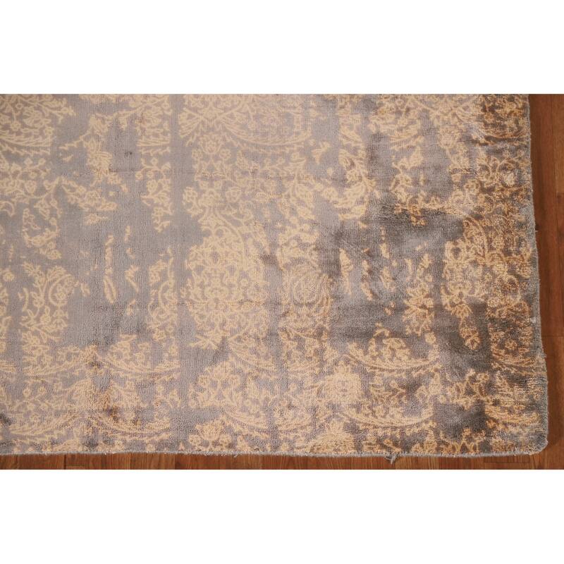 Abstract Oriental Area Rug Hand-Knotted Wool Carpet - 5'2"x 7'9"
