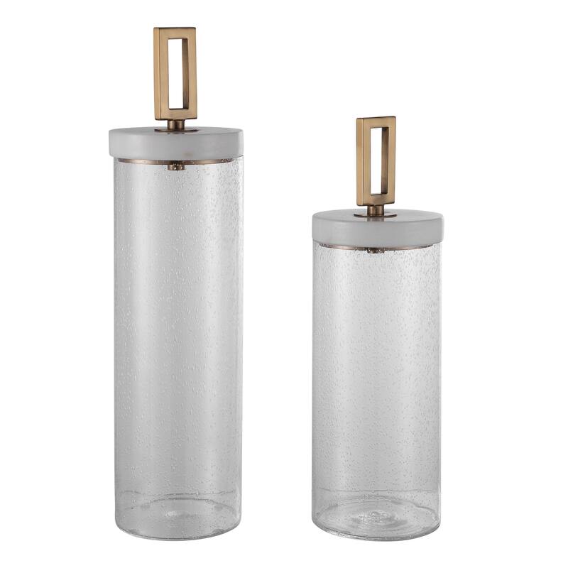 Uttermost Hayworth Seeded Glass Containers (Set of 3)