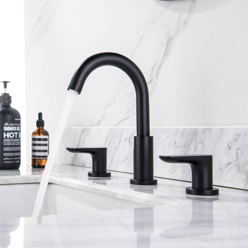 Widespread Double Handles Bathroom Sink Faucet With Swivel Spout