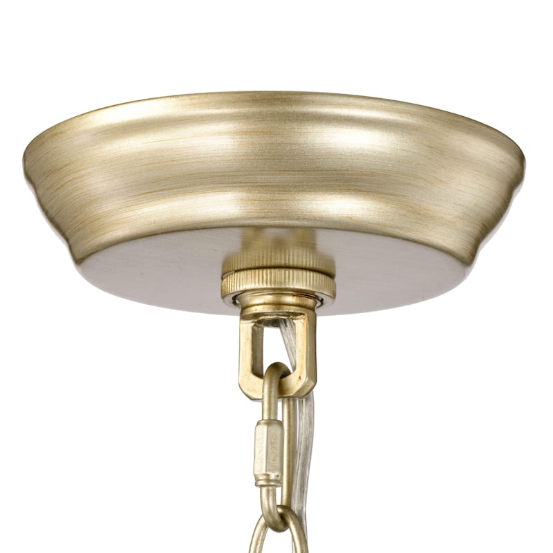 Rosa 6-Light Daisy Flower Crystal Large Size Chandelier - Brushed Silver-ish Champagne
