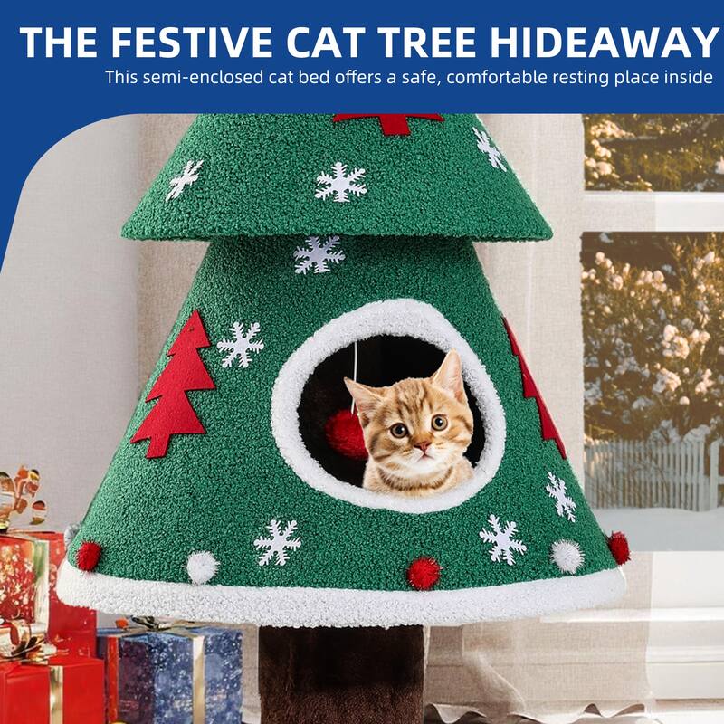 Christmas-Themed Cat Tree