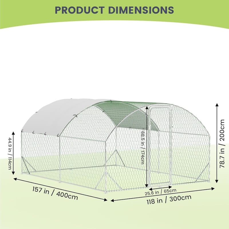 Large Metal Chicken Coop Walk-in Poultry Cage