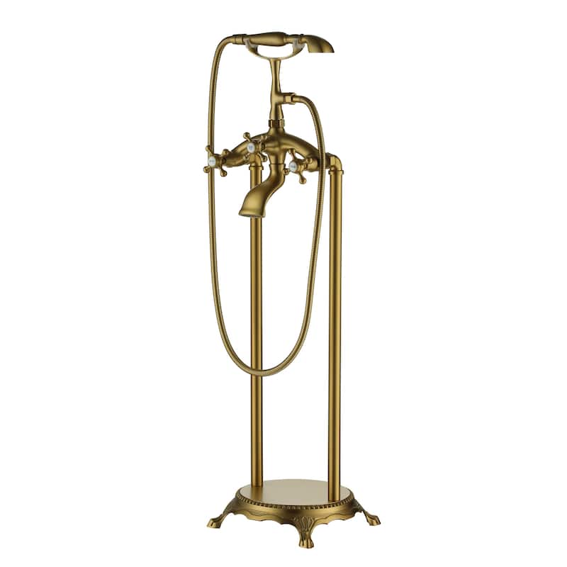 CASAINC 2-Function Free Standing Bathtub Faucet with 360 Degree Swivel Spout