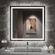preview thumbnail 26 of 38, KIOTEE LED Mirror Lights Anti-Fog Frameless Bathroom Vanity Mirror in Tempered Glass 38x38