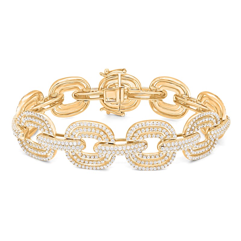 6 Cttw Natural Diamond 14KT Yellow Gold Bracelet