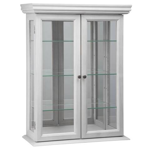 Design Toscano Country Tuscan Hardwood Wall Curio Cabinet: Lily White Finish
