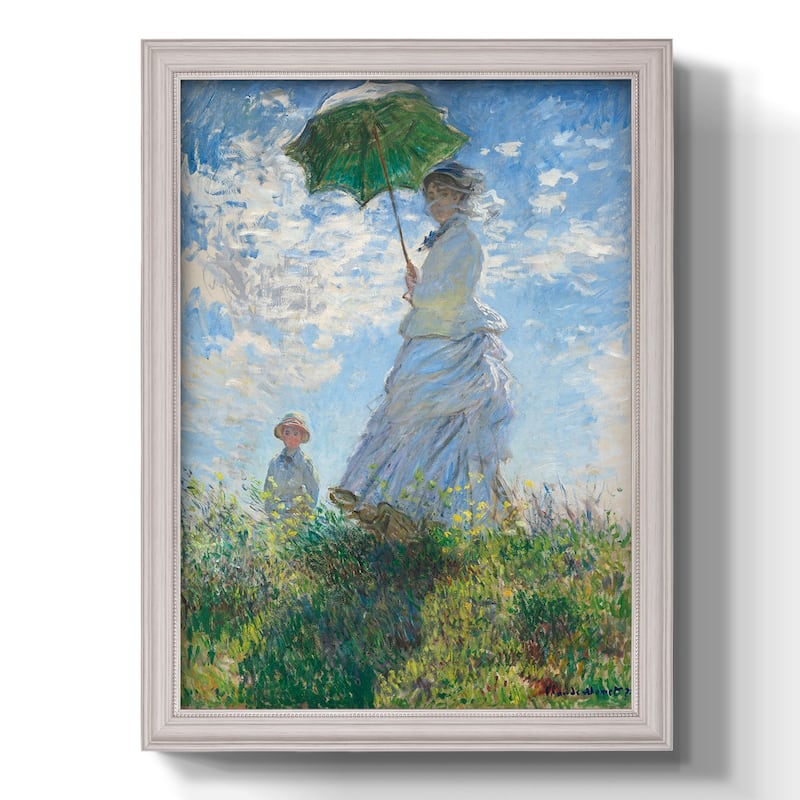 Woman with a Parasol  Premium Framed Canvas- Ready to Hang - 24X36 - White