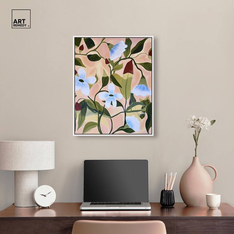 Bold Peach Petal Motif Canvas by Art Remedy