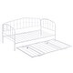 preview thumbnail 8 of 12, White Metal Frame Twin Daybed with Triangular Design Guardrail Bed