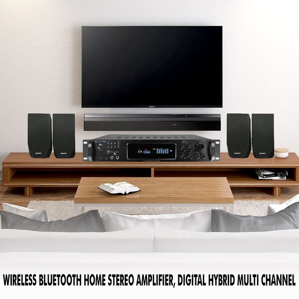 Stereo Amplifier w/ USB/SD, Mic Inputs 