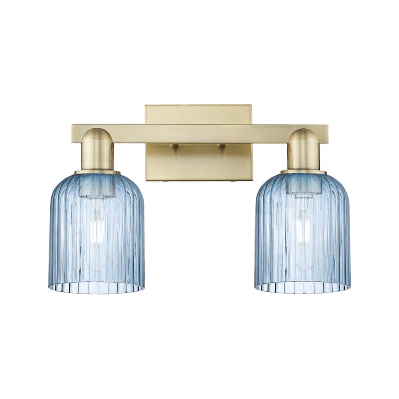 Innovations Lighting 716-2W-11-16 Bridal Veil Vanity Bridal Veil 2 - Antique Brass / Blue
