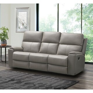 Shop Abbyson Jackson Top Grain Leather Manual Reclining Sofa Overstock 31294092