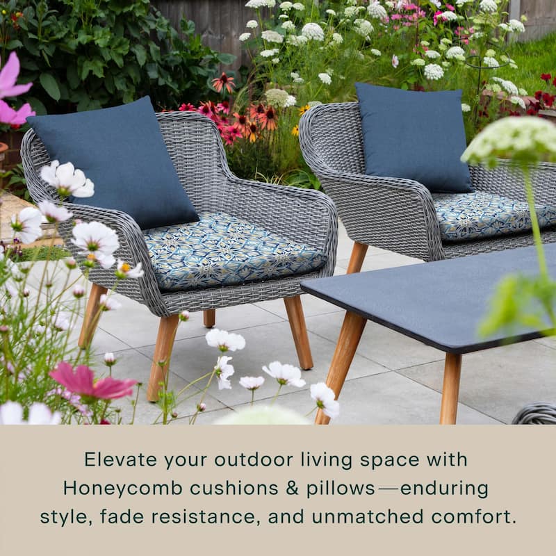 Outdoor Universal Seat Cushion (2-Pack) - 18" wide x 17.5" deep x 2.5" thick
