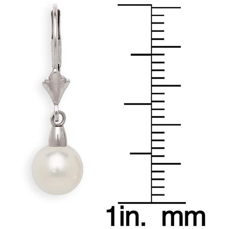 Curata 14k Gold Crystal Pearl-shape Leverback Earrings