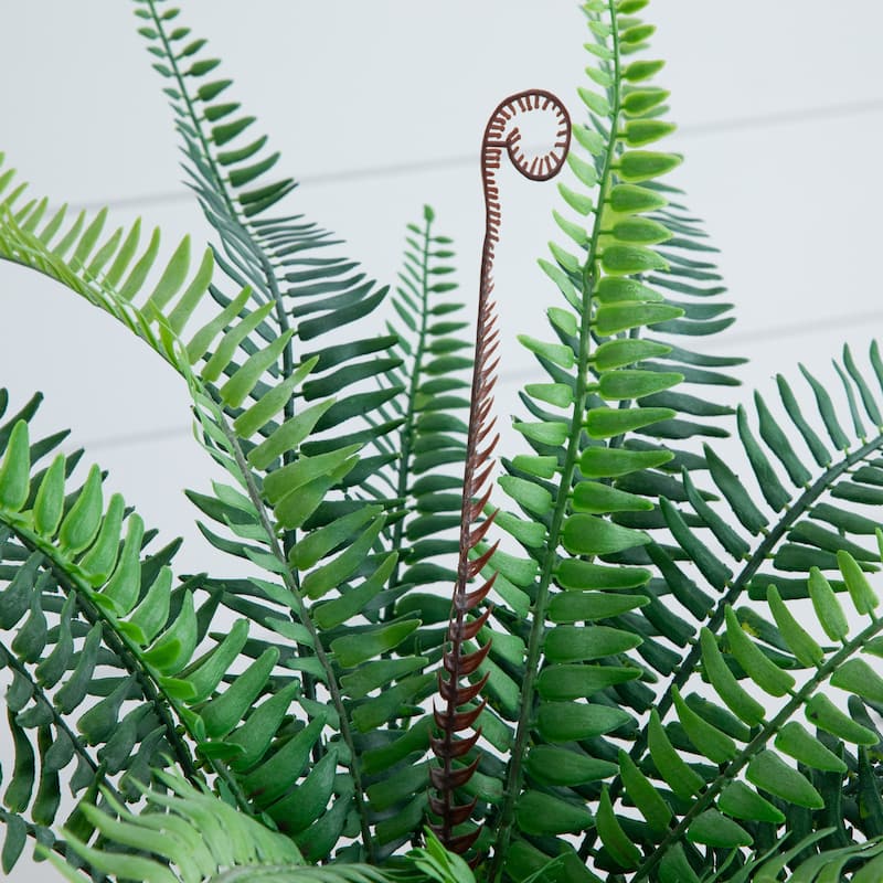 Boston Fern Artificial Potted Plant - 16" - Green