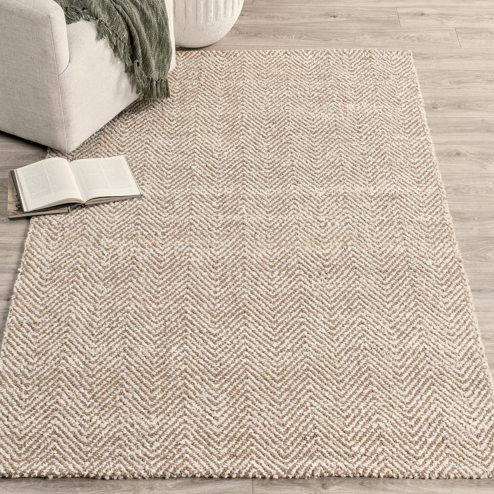 Villa by Classic Home Herringbone Handwoven Wool Blend Rug