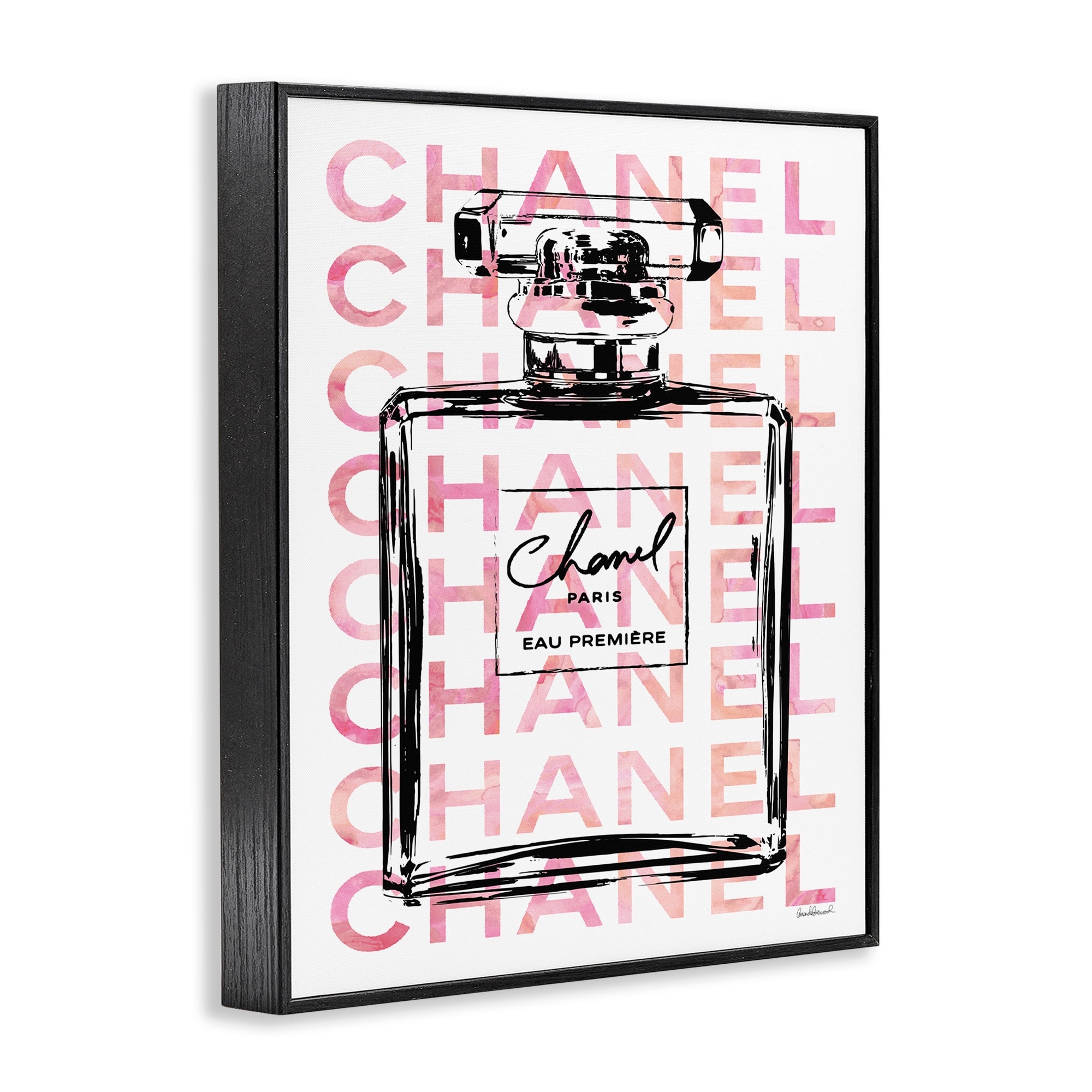 Stupell Glam Perfume Bottle w/ Words Framed Giclee Texture  Oversized-image