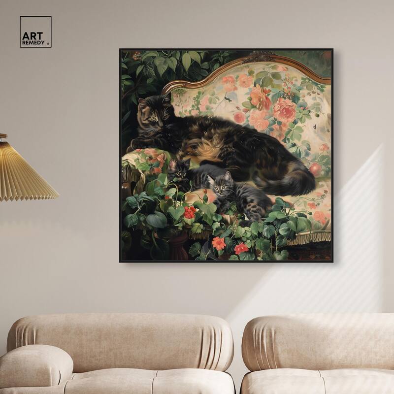Lounging Cats II Canvas by Art Remedy