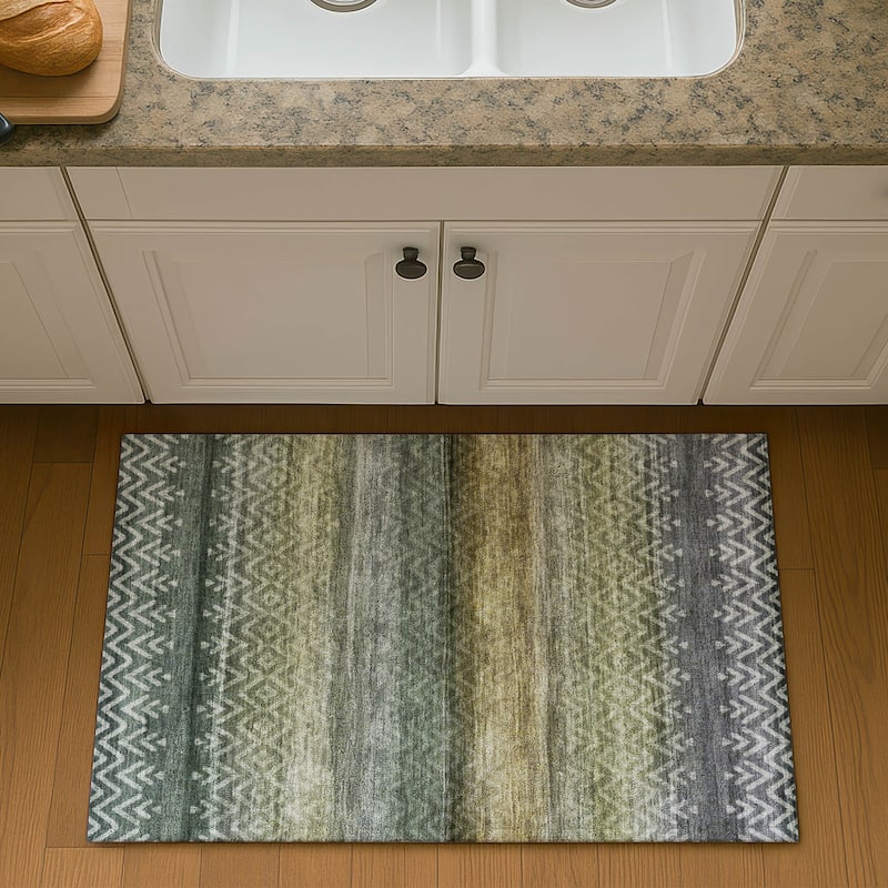 Premium Washable Super Soft Boho Ombre Mayfield Rug - Green - 1'8" x 2'6"