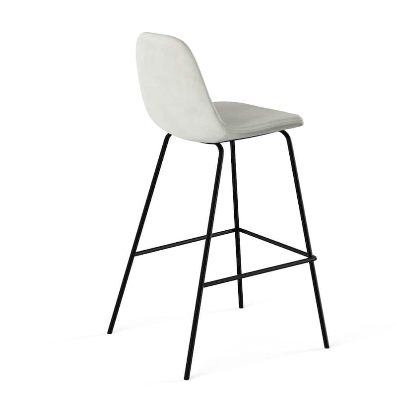 Maxine Velvet Counter Height Stools Black Legs (Set of 2)
