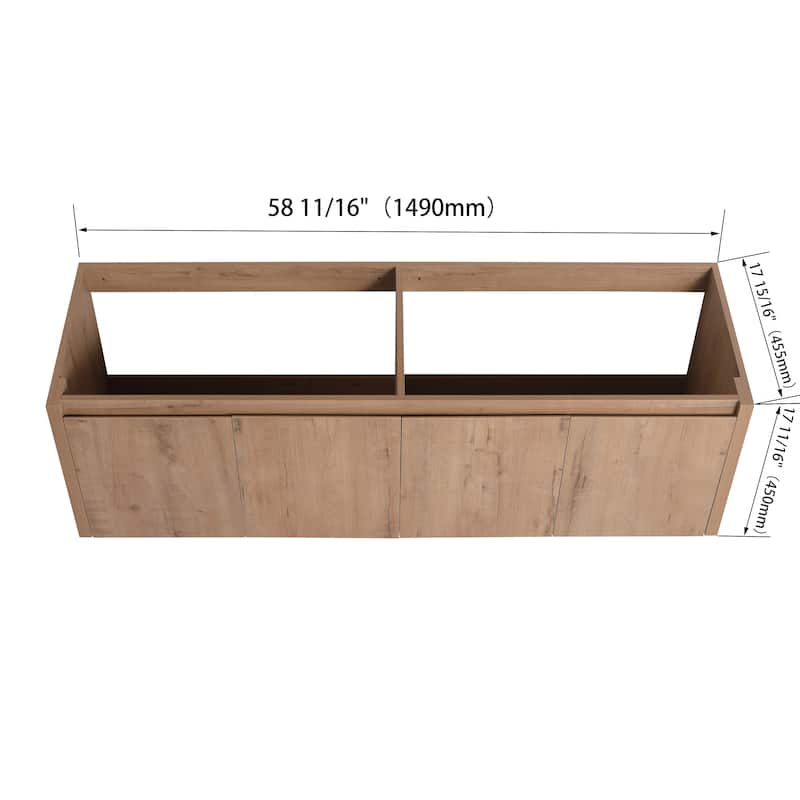 24/30/36/48/60 Inch Floating Bathroom Vanity Cabinet with Soft Close Door (Without Sink)