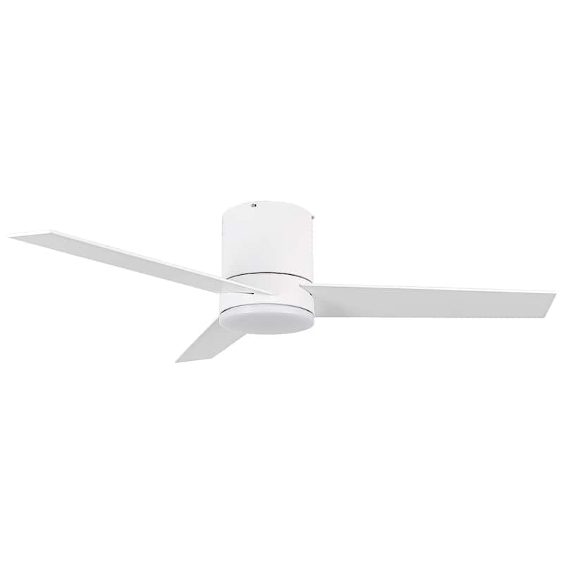 48 inch Modern 3-Blade Wooden Flush Mount Ceiling Fans with Light and Remote