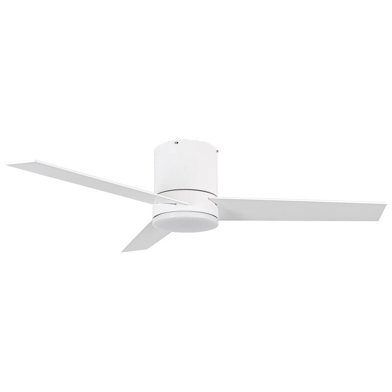 48 inch Modern 3-Blade Wooden Flush Mount Ceiling Fans with Light and Remote