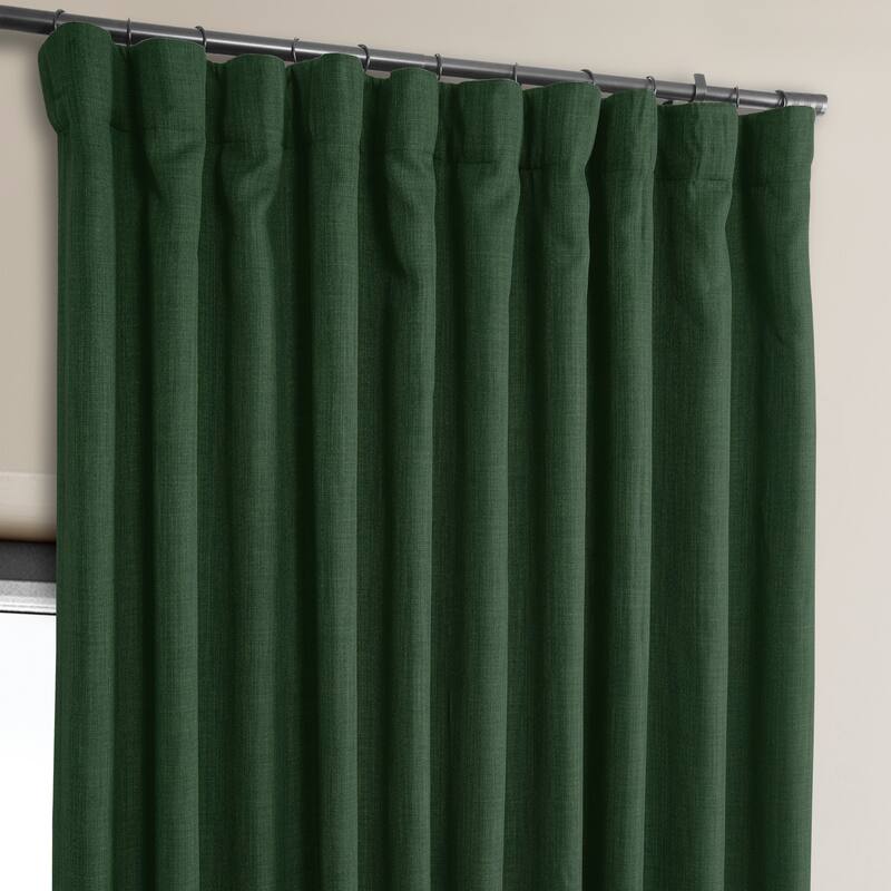 Exclusive Fabrics Faux Linen Extra Wide Room Darkening Curtains Panel - Versatile Privacy Drapery for Wide Windows (1 Panel)
