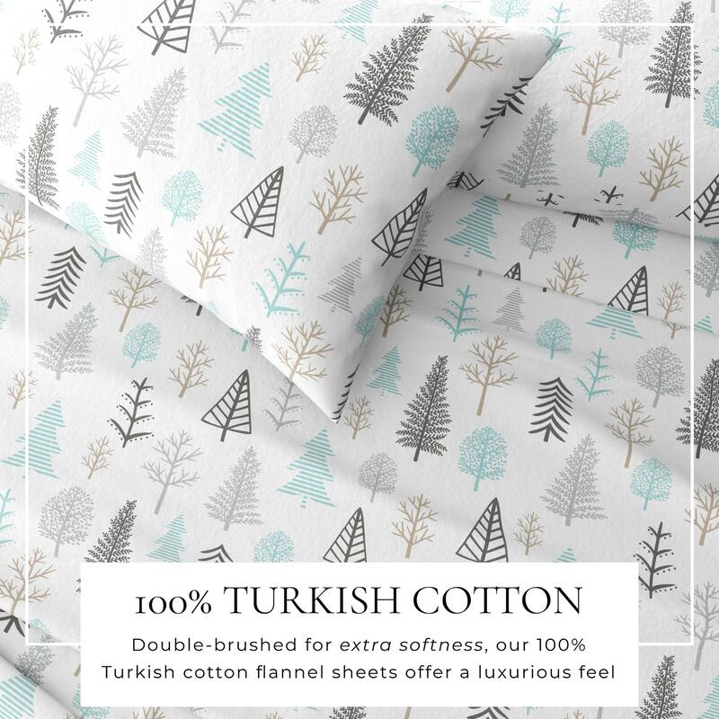 Linery & Co. Winter Turkish Cotton Double-Brushed Flannel Bed Sheet Set