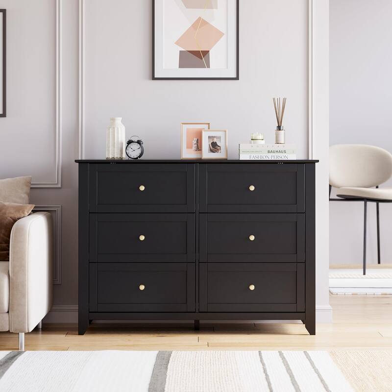 5/6 Drawer Dresser for Bedroom, Dresser with Deep Drawers & Metal Knobs, Modern Wooden Chests of Drawers