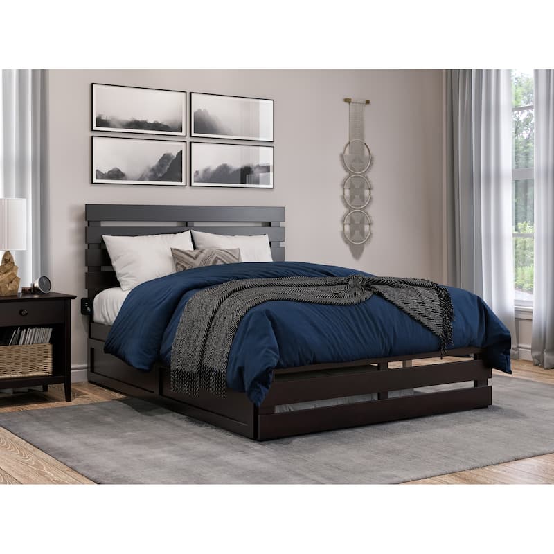 Oxford Full Bed with Footboard and Twin Trundle in Espresso