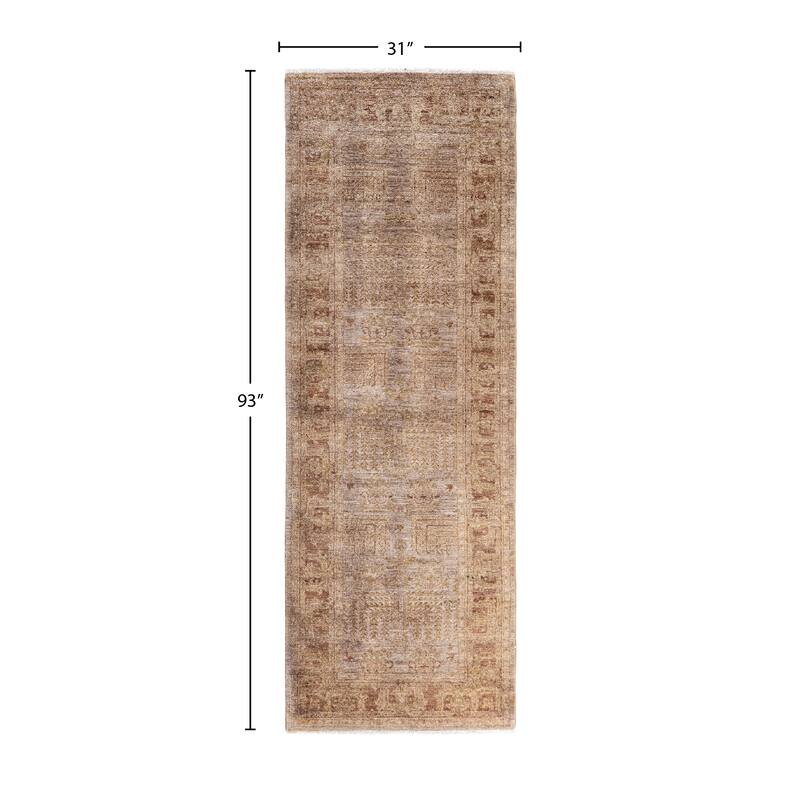 Overdyed One-of-a-Kind Hand-Knotted Runner Rug - Beige - 2' 7" x 7' 9"