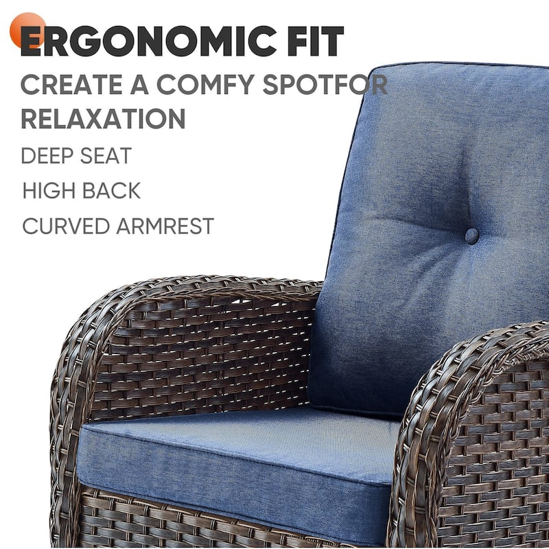 Patio Rocking Chair with Outdoor Glider Sofa