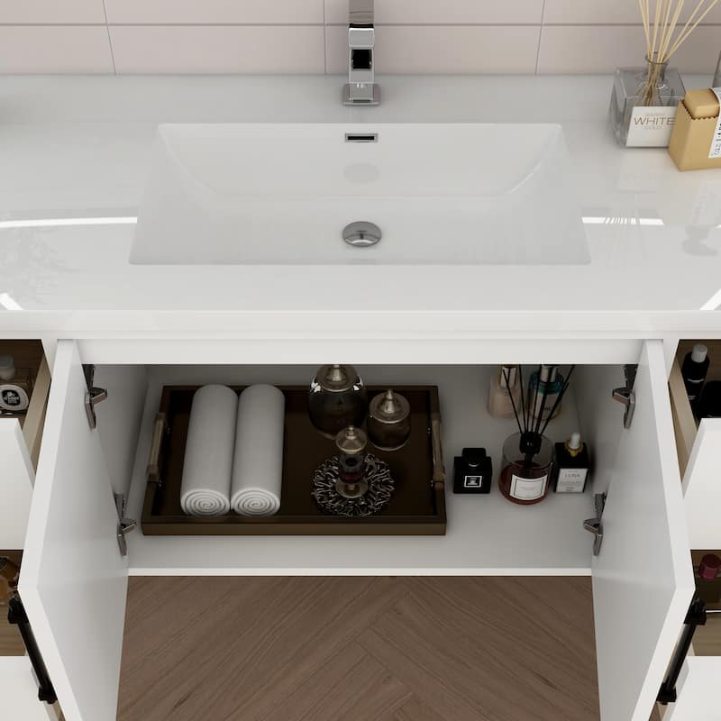 Victoria 60'' Wall-mounted Vanity with Single Reinforced Acrylic Sink - 59.5