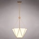 preview thumbnail 11 of 10, Burnett 3-Light Brass Mid-Century Modern Pendant, White Glass Shade, Adj Height Ceiling Chandelier Dining Room Fixture