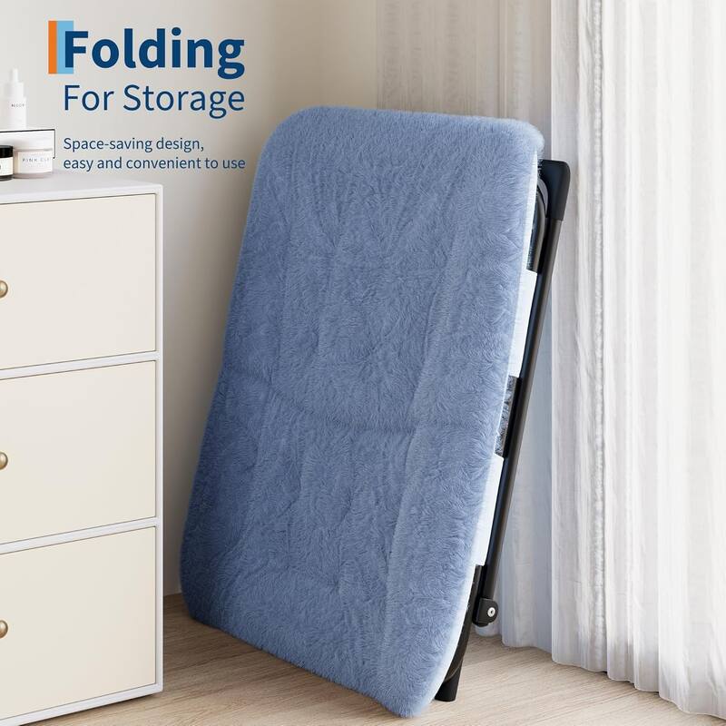 Comfy Folded Chair,Saucer Chair, Lounge Chair - XL Foldable Faux Fur Floor Seat, Non-Slip Base for Stability
