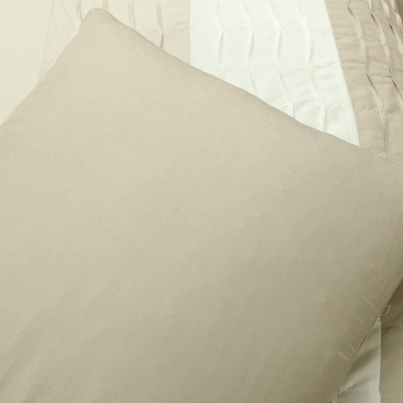 Lush Decor Mia Solid Pleated Color Block With Euro Shams Comforter 5 Piece Set