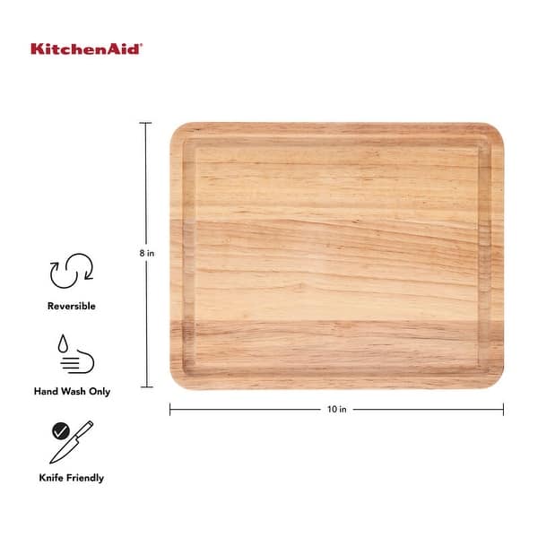 KitchenAid Classic Wood Cutting Board, 8x10-Inch, Natural - 8x10 Inch