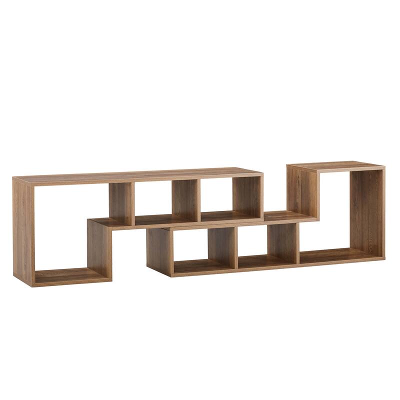 2-Piece Cube TV Stand, 2-Tier L-Shaped TV Stand, Free Combination Media with Open Storage Bookcase Shelf, for Living Room