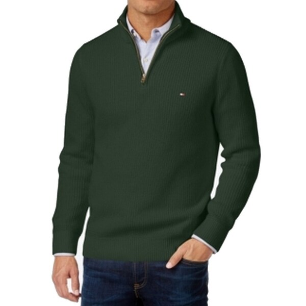 tommy hilfiger zip mock sweater