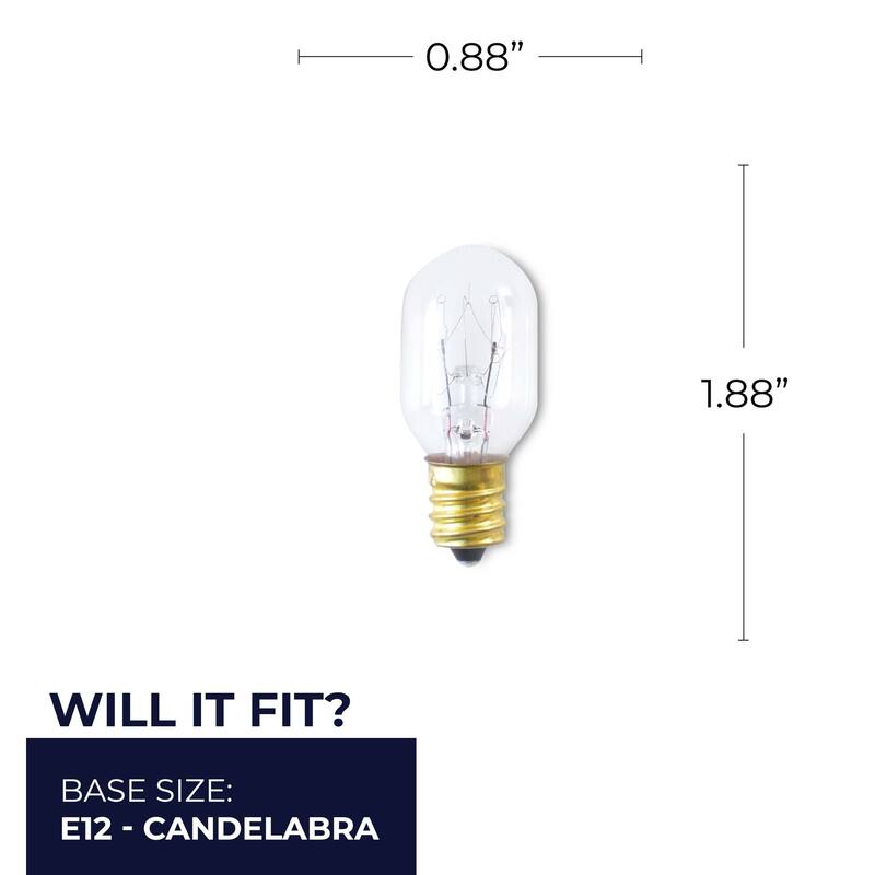 Bulbrite Multi Pack of Dimmable Clear Appliance, Amusement Candelabra (E12) Incandescent Bulb - Pack of (25) 15 Watt - T7