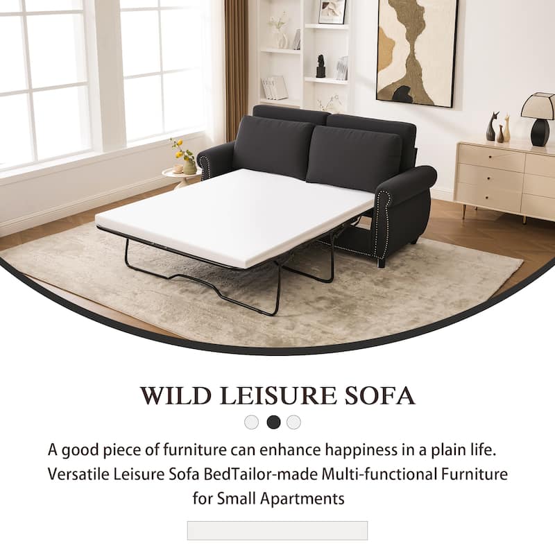 Pull Out Couch with Mattress, Sleeper Sofa Daybed, Upholstery Sectional Loveseat Convertible Sofa Bed