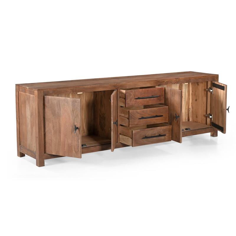 Sparrow Solid Wood Media Console - Brown - 76" x 16"