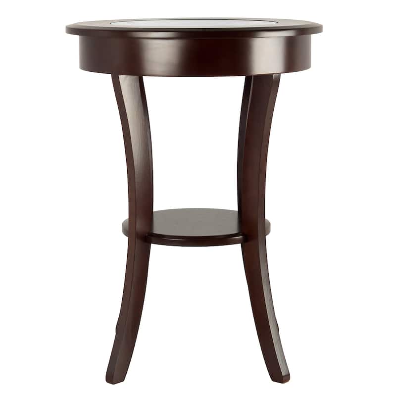 27" Cappuccino Elegant Cassie Wooden Round Accent Table