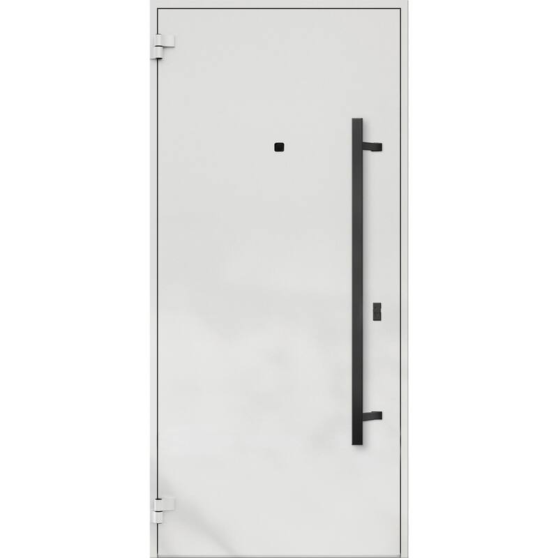 Front Prehung Steel Door 6072 Black Enamel Side and Top Window Sidelite W36+14xH80+16 Lh I Bedroom Door Bathroom Door