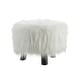 preview thumbnail 4 of 6, Silver Orchid Karlweis White Shag Faux Fur Ottoman