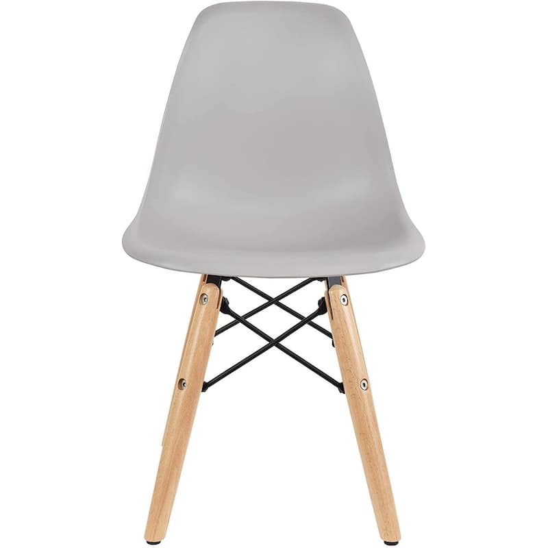 Kids Toddler Chair Side No arm Armless Natural Wood Legs Eiffel For Kitchen Desk Work Bedroom Playroom Preschool - Light Grey