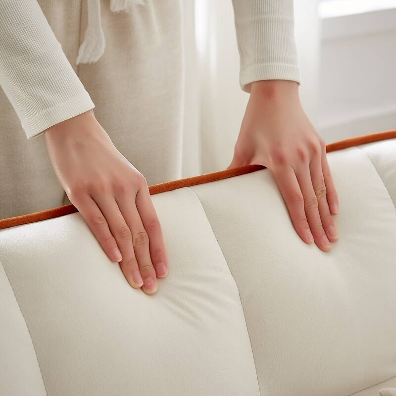 Convertible Sofa Bed with Adjustable Back, USB Charger, and Pillows for Living Room or Office