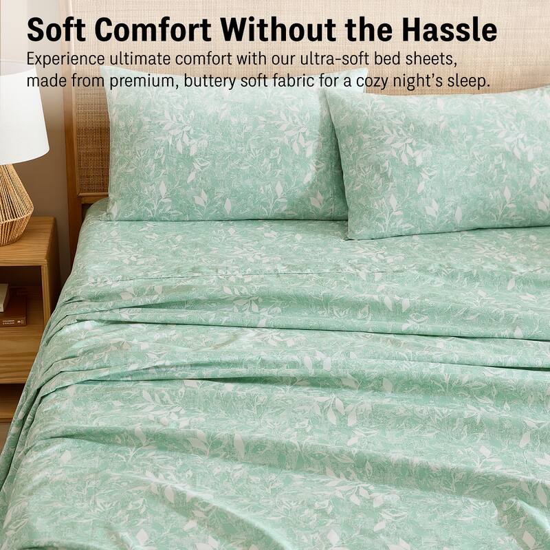 HLC.ME Floral Printed Ultra Soft Bed Sheets Set