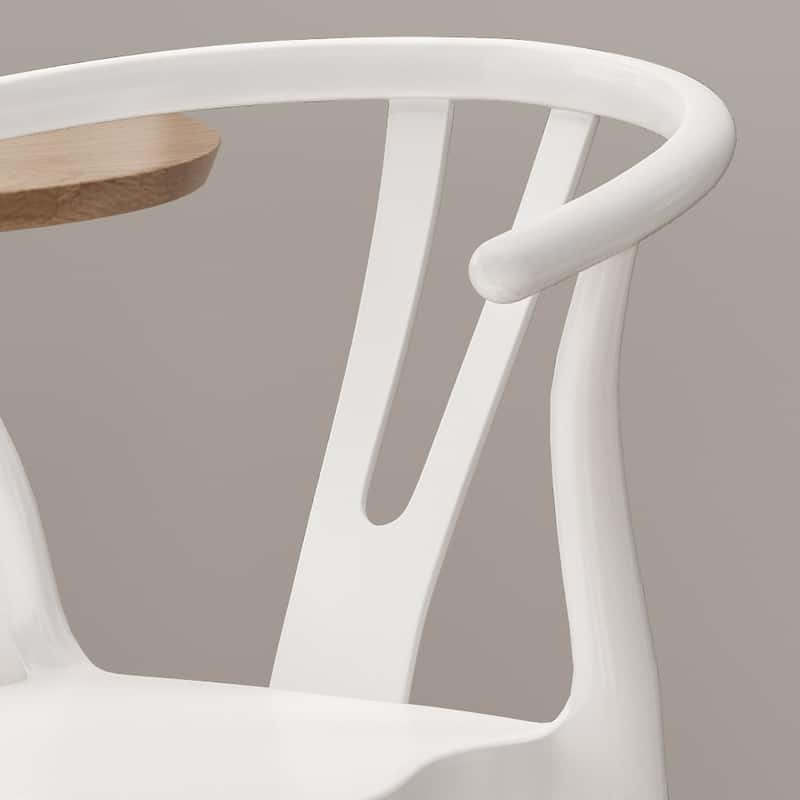 Modern Outdoor Set of 2 Dining Chairs with Crossback Design Wooden Legs, for Dining Room Living Room Balcony and Patio